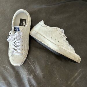 Superstar Ostrich-Stamped Court Sneakers 35